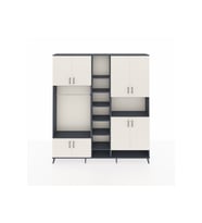 Arges Dolap 18 Raflı 8 Kapaklı Tek Askılı 220x30x243 Antrasit-Aytaşı/Antrasit