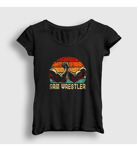 Presmono Kadın Siyah Arm Wrestler Bilek Güreşi T-Shirt 495318tt