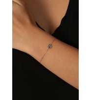 925 Ayar Gümüş Zincirli Rose Kaplama Mix Taşlı Güneş Modeli Bileklik