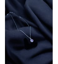 NobbyShop 925 ayar gümüş yuvarlak zirkon taşlı kolye, zirkon taşlı kolye, gümüş kolye (Pembe)