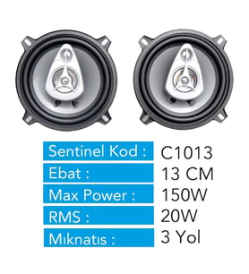 Hoparlör Seti 13 cm Sentinel 150 Watt