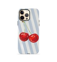 iPhone 12 Pro Vorian Çift Katmanlı Kılıf Cherry Blue Stripe