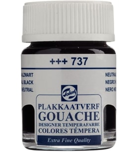 Talens Gouache Jar 16ml Guaj Boya Neutral Black / 737