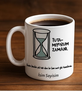 Komik - Esprili Kupa Bardak Tutamıyorum ZAMANI Tasarımlı Komik Kupa Bardak