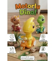 Bas-Git Sürtmeli Dinozor Motosiklet Oyuncak - Eğitici Ve Eğlenceli Dino Figürlü Araba (Pilsiz)