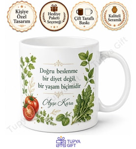 Beslenme Uzmanına Hediye Kişiye Özel Baskılı Kupa Bardak Diyetisyen Hediye