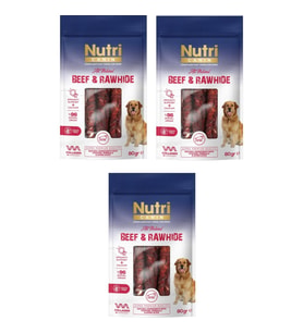 Nutri Canin Rawhide Sığır Etli Köpek Ödülü 80 gr. x 3 Adet