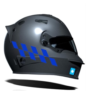 Azur Mavi Damalı Kask Motosiklet Sticker Takımı Çınar Extreme
