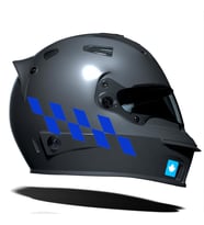 Azur Mavi Damalı Kask Motosiklet Sticker Takımı Çınar Extreme
