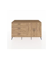 Kronos Konsol 2 Raflı 3 Çekmeceli 2 Kapaklı 176x59x99 Çam-Çam