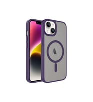 Apple iPhone 13 Uyumlu Kılıf Mat Arka Yüzey Wireless Şarj Özellikli Zore Flet M-safe Kapak (Koyu Mor)