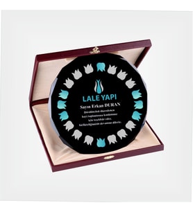 Lale Motifli Tabak Plaket