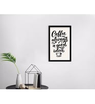 BK Home Coffee Tasarımlı Dekoratif Ahşap Siyah Çerçeveli Tablo-48