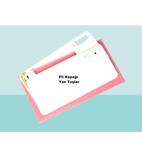 Tkgz - Samsung Galaxy A30S A307 FULL KASA Arka Kapak Batarya Kapağı - BEYAZ