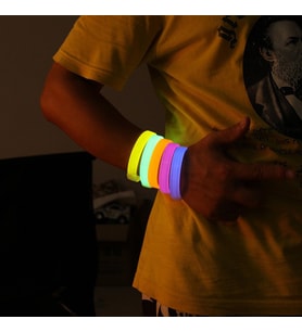 Glow Partisi Fosforlu Ekstra Kalın Bileklik 6 Renk 6’lı Set – Baskı Yapılabilir