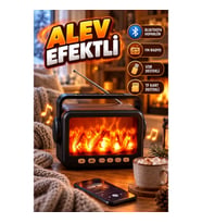 LED Alev Efektli Bluetooth Hoparlör – FM Radyo, USB ve TF Kart Destekli