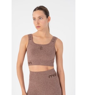 Maraton SlimFit Kadın Düz Yaka Kahve Melanj- Bra