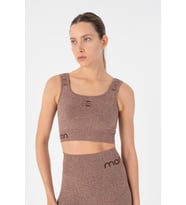 Maraton SlimFit Kadın Düz Yaka Kahve Melanj- Bra