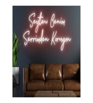 Şeytanı Benim Şerrimden Koruyun Yazılı Neon Tabela