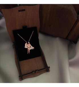 Rose Kaplama Evlilik Gümüş kolye (Karışık)