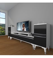 Decoraktiv Ekoflex On2 Mdf Silver Tv Ünitesi Tv Sehpası - Beyaz Siyah (Siyah - Beyaz)