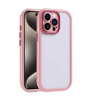 Skyarc Apple iPhone 15 Pro Kılıf Kamera Korumalı Renkli Kenar ve Çerçeve Tasarımlı Vitamin Kapak (Mürdüm)