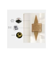 YENİ ASLI PİLLİ ESKİTME OVAL RATTAN ABAJURLU APLİK