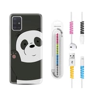 Samsung a71 A72 A73 A7 A9 2018 C7 C9 Kılıf Kablo Koruma Spiral Silikon Hello Panda 1709