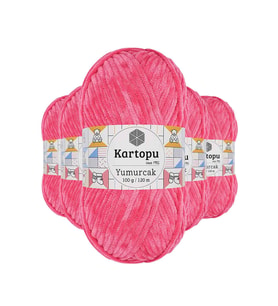 5 Adet Yumurcak Kadife El Örgü İpi Pembe K798