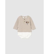 Mayoral Newborn Erkek Bebek Cıtçıtlı Sweatshirt Krem