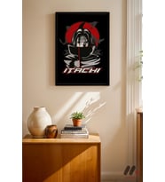 Naruto Itachi Anime Poster, Siyah Çerçeveli Duvar Tablosu - Anime Severlere Özel Hediye