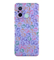 Xiaomi Redmi 12c Uyumlu Lansman Kılıf Hello Kitty Tasarımlı İçi Kadife Kapak-Lila (Şeffaf)