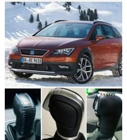 Dsg ,Seat Leon Otomatik Vites Topuzu Kılıfı Gerçek Deri El Yapımı (Kırmızı)