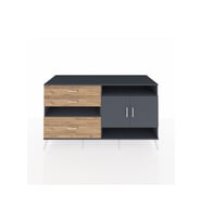 Kronos Konsol 4 Raflı 3 Çekmeceli 2 Kapaklı 176x59x99 Antrasit-Antrasit/Çam