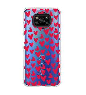 Poco X3 Pro Uyumlu Kalp Desenli Şeffaf Telefon Kılıfı