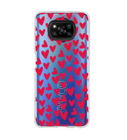 Poco X3 Pro Uyumlu Kalp Desenli Şeffaf Telefon Kılıfı