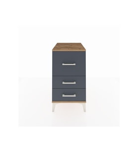 Kronos Komodin 3 Çekmeceli 44x59x80 Çam-Antrasit