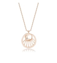 Gümüş Kolye Pırlanta Kolye (Shell Beyaz) (Rose - Gümüş)