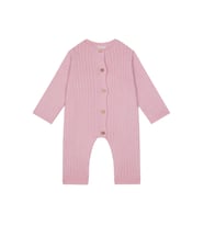Pembe Triko Uzun Kollu Kız Bebek Patiksiz Tulum