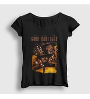 Presmono Kadın Siyah Western Film The Good The Bad And The Ugly T-Shirt 252633tt