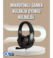 Mikrofonlu Oyun Kulaklığı – Mavi LED'li, Uzun Süre Konforlu Kullanım