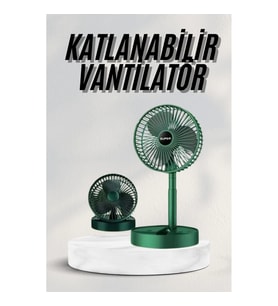 Mey İthalat® Katlanabilir Teleskopik Şarjlı Fan Masaüstü Soğutucu Vantilatör