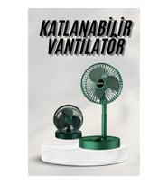Mey İthalat® Katlanabilir Teleskopik Şarjlı Fan Masaüstü Soğutucu Vantilatör