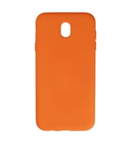Samsung Galaxy J7 Pro / J730 Kılıf Nano içi Kadife Silikon - Turuncu