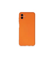 Samsung Galaxy A04 Kılıf Nano İçi Kadife Silikon - Turuncu