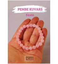 Sertifikalı Doğal Taş Pembe Kuvars Bileklik