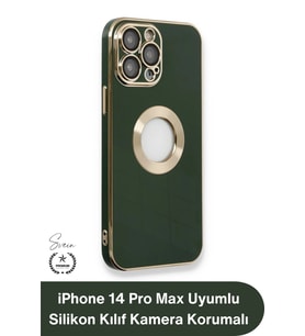#Kılıf iPhone 14 Pro Max Uyumlu Silikon Kılıf Darbe Korumalı Kamera Lens Çerçeveli Esnek Yumuşak Dok