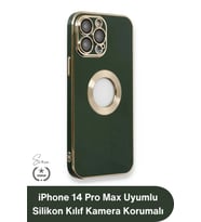 #Kılıf iPhone 14 Pro Max Uyumlu Silikon Kılıf Darbe Korumalı Kamera Lens Çerçeveli Esnek Yumuşak Dok