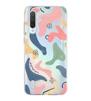 Xiaomi Mi 9 Lite Uyumlu Kapak Abstract Tasarımlı Şeffaf Silikon Kılıf