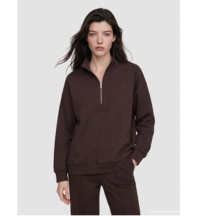 LCW Comfort Kahverengi Dik Yaka Kadın Sweatshirt
